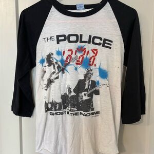 The Police Kids Raglan Shirt - Black and White